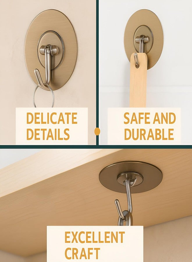 DALUCI Big Size Self Adhesive Hooks Wall Hooks for Hanging - Heavy Duty Wall Hanger Hook for Bathroom, Kitchen, Home & Office, Towels & Utensils - Hooks for Wall Heavy Items (Golden-Round, 20) - Image 5